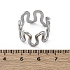 Wave 304 Stainless Steel Finger Rings for Women RJEW-F174-06P-5