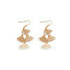 Filigree Butterfly 304 Stainless Steel Dangle Earrings WG3B680-01-4