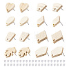32Pcs 8 Style Ash Wood Stud Earring Findings EJEW-TA0001-16V-1