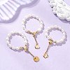 3Pcs 3 Styles Natural Cultured Freshwater Pearl Beaded Stretch Finger Rings RJEW-JR01010-1