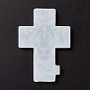 Cross with Lion Pattern Cup Mat Silicone Molds DIY-M039-08-4