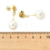 Shell Pearl Beads Dangle Stud Earrings EJEW-JE07033-4