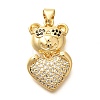 Rack Plating Brass Micro Pave Clear Cubic Zirconia Pendants KK-M309-39E-G-1