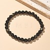 Natural Golden Sheen Obsidian Bead Stretch Bracelets X-BJEW-K212-A-020-1