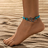 Double Heart Alloy Link Stretch Anklets WGCB0A2-06-1