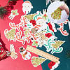 8 Bags 8 Style Christmas Wine Glass Decorations Paper Cup Cards DIY-SC0021-90-3