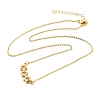 Brass Glass Triple Star Pendant Necklaces KK-CBAB173-03G-10-4