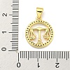 Brass Micro Pave Cubic Zirconia Pendants KK-K354-03G-07-3