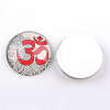 Yoga Theme Glass Cabochons X-GGLA-L011-25mm-06-2