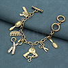 Vintage Alloy Hairdresser Tool Multi Charm Bracelets WGD715F-01-1
