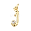 Brass Micro Pave Clear Cubic Zirconia Charms KK-D289-66G-J-1