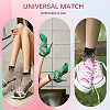 5Pairs Flower Chinlon Glass Silk Socks for Women AJEW-WH20088-007-4