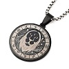 Retro Mandala 201 Stainless Steel Box Chain Constellation Pendant Necklaces for Women Men NJEW-M223-01F-1