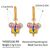 304 Stainless Steel Porcelain Butterfly Hoop Earrings ZL5376-1-1