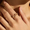 Brass with Cubic Zirconia Cuff Open Rings for Women FS-WG973E1-06-1