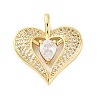 Brass Micro Pave Cubic Zirconia Pendants X-KK-S510-32G-02-1