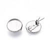 304 Stainless Steel Brooch Cabochon Settings STAS-E547-08B-P-1