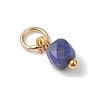 Faceted Cube Natural Mixed Gemstone Charms PALLOY-JF04879-4