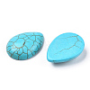 Craft Findings Dyed Synthetic Turquoise Gemstone Flat Back Teardrop Cabochons TURQ-S270-18x25mm-01-2