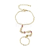 Brass Micro Pave Cubic Zirconia Mittens Bracelets BJEW-C156-01G-6