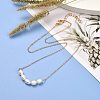 Natural Pearl Beads Pendant Necklace for Girl Women NJEW-JN03667-3
