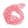 Spray Painted Transparent Glass Beads Strands GLAA-P060-01B-06-2