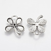 Tibetan Style Alloy Flower Pendant Cabochon and Rhinestone Settings X-TIBEP-A369217-AS-RS-2