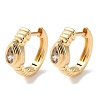 Teardrop Brass Micro Pave Cubic Zirconia Hoop Earrings for Women EJEW-B056-04G-1