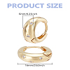 1Pair Brass Pave Clear Cubic Zirconia Hoop Earrings for Women EJEW-LP0004-59G-2
