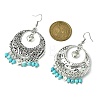 Dyed Natural Howlite Beaded Chandelier Earrings EJEW-JE05370-01-3