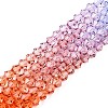 Gradient Color Baking Painted Glass Bead Strands DGLA-A039-T6mm-A015-4