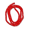 Opaque Solid Color Crystal Glass Rondelle Beads Strands LS-EGLA-F049A-02-2