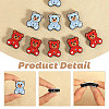 CHGCRAFT 16Pcs 2 Colors Bear with Heart Food Grade Eco-Friendly Silicone Beads SIL-CA0002-91-5
