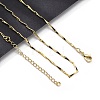 Brassl Twisted Bar Link Chain Necklaces for Men Women NJEW-G160-15G-4