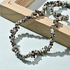 Natural Dalmatian Jasper Chip Beaded Necklaces for Men Women NJEW-G159-01O-2