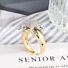 Brass Micro Pave Clear Cubic Zirconia Cuff Rings for Women Men RJEW-Z080-02GP-01-1