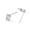 SHEGRACE Brass Micro Pave Cubic Zirconia Stud Earrings XGRQ4N571-707P-2