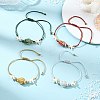 Handmade Porcelain & Synthetic Turquoise Adjustable Beaded Bracelets for Women BJEW-JB13972-1