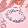 Round Cat Eye & Shell Pearl Beaded Bracelets BJEW-JB10270-2