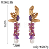 Flower Brass Stud Earrings STAS-OY015-39G-2