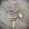 Moon Alloy Rhinestone Dangle Earrings FS-WGEABDC-01-2