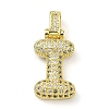 Brass Micro Pave Clear Cubic Zirconia Pendants KK-M279-01G-I-1