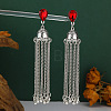 Alloy Rhinestone Chandelier Earrings for Women WG20C0F-01-1