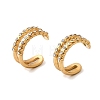 304 Stainless Steel Rhinestone Cuff Earrings EJEW-L313-04G-4