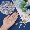  Elit 165pcs 10 Style Moon & Star Alloy Ring Pendants and Links Connector FIND-PH0006-44-6