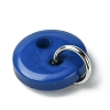 Resin Flat Round 2-Hole Buttons Pendants PALLOY-JF03384-4