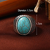 Zinc Alloy with Synthetic Turquoise Finger Rings CJ8951-1-3