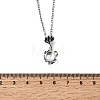 Teardrop & Flower Glass Pendnat Necklace PW-WG48730-01-1-2