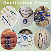 300Pcs Flat Round Evil Eye Resin Beads RESI-SC0006-78-6