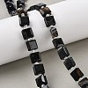 Natural Black Banded Agate/Striped Agate Beads Strands G-F802-B08-01-1